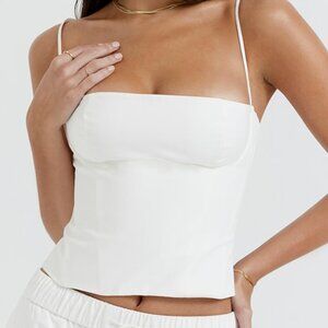 House of CB Strapless White Corset Top